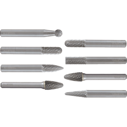 AllSteel Carbide Burr Set, 8 Pieces Ottawa Fastener Supply