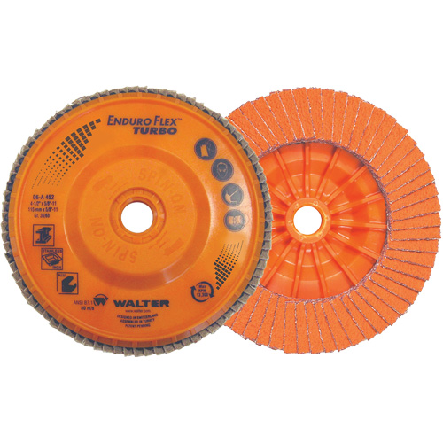 Disque &agrave; lamelles Enduro-Flex Turbo, 4-1/2" x 5/8"-11, Grain 36/60 Ottawa Fastener Supply