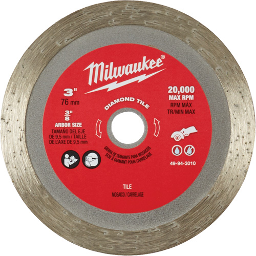 Lame pour coupe de carreaux, 3" x Arbre de 3/8", Losange, 20 000 Tr/min Ottawa Fastener Supply