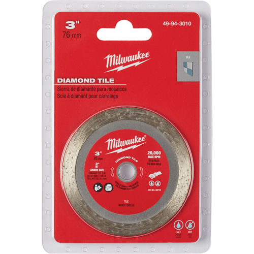 Lame pour coupe de carreaux, 3" x Arbre de 3/8", Losange, 20 000 Tr/min Ottawa Fastener Supply