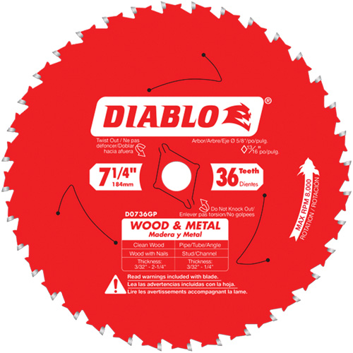 Steel Demon Cermet II Saw Blade, 7-1/4", 36 Teeth, Metal Use Ottawa Fastener Supply
