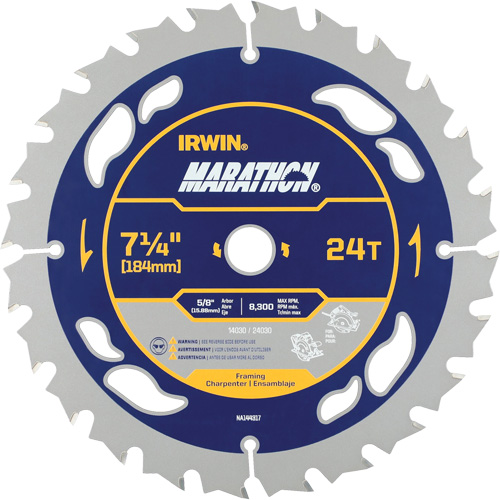 Lame de scie circulaire Marathon, 7-1/4", 24 dents Ottawa Fastener Supply