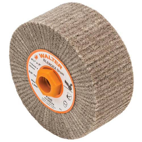 Tambour de conditionnement de surface Blendex, 4-1/2" dia. x 2" la, 5/8"-11 Arbre, Grain Fin Ottawa Fastener Supply