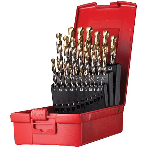 Jobber Length Drill Bit Set, 25 Pieces, High Speed Steel Ottawa Fastener Supply