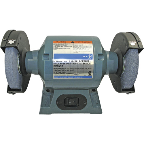 BGC-6 Heavy-Duty Bench Grinder, 6" Wheel Diameter, 1/3 HP Ottawa Fastener Supply