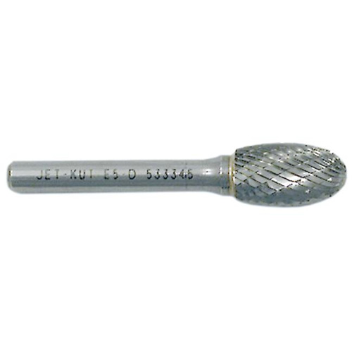 Oval Shape Bur, 1/2" Dia., 1/4" Shank, 7/8" Depth of Cut Ottawa Fastener Supply