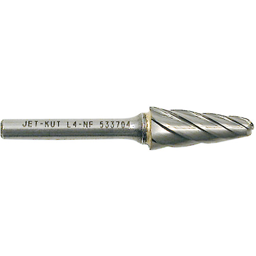 L4-NF 1/4" Taper Shape Bur for Aluminum/Non-ferrous Materials, 1/2" Dia. Ottawa Fastener Supply