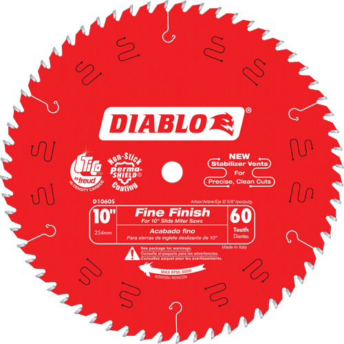 Contractor Saw Blades - Fine Finishing Saw Blades, 10", 60 Teeth, Wood Use Ottawa Fastener Supply