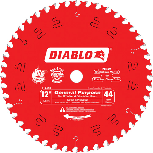 Saw Blades - General Purpose, 12", 44 Teeth, Wood Use Ottawa Fastener Supply