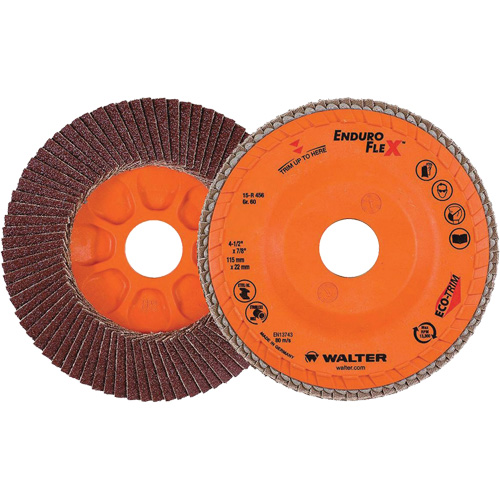 Enduro-Flex Flap Disc, 4-1/2" x 7/8", Type 27, 60 Grit, Zirconia Alumina Ottawa Fastener Supply