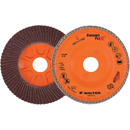 Disque &agrave; lamelles Enduro-Flex, 4-1/2" x 7/8", Type 27, Grain 80, Alumine de zirconium Ottawa Fastener Supply