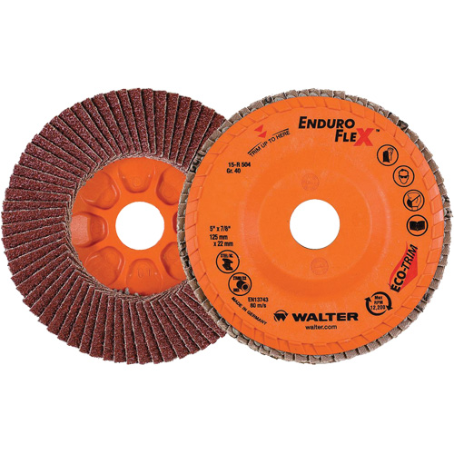 Enduro-Flex Flap Disc, 5" x 7/8", Type 27, 40 Grit, Zirconia Alumina Ottawa Fastener Supply