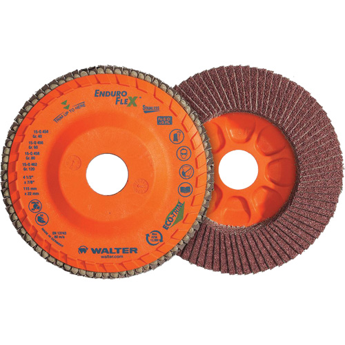 Enduro-Flex Stainless Flap Disc, 4-1/2" x 7/8", Type 27, 120 Grit, Zirconia Alumina Ottawa Fastener Supply