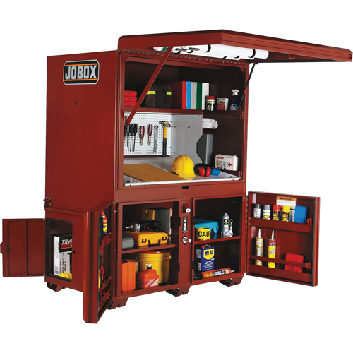 Field Office Jobsite Box, 63" W x 42" D x 80" H, Steel, Red Ottawa Fastener Supply