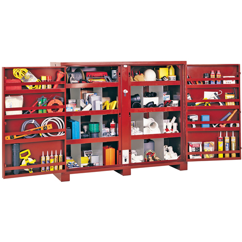 Jobsite Shelf Cabinet, Steel, 49 Cubic Feet, Red Ottawa Fastener Supply