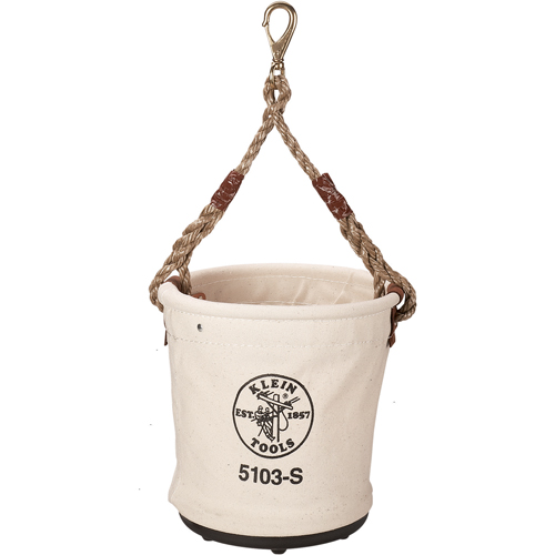 Bucket Tool Pouch, 12" L x 12" W x 12" H, Canvas, Beige Ottawa Fastener Supply