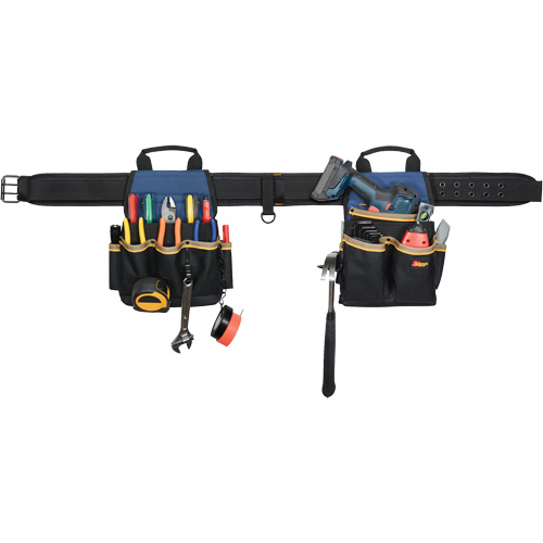 20 Pocket Tool Belt Combo, Polyester, Black Ottawa Fastener Supply
