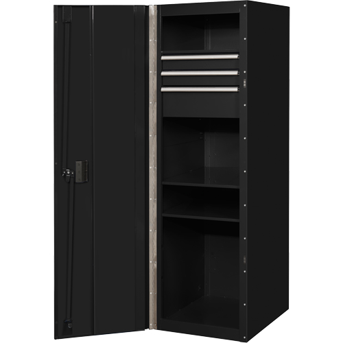 RX Series Side Cabinet, 3 Drawers, 19" W x 25" D x 61" H, Black Ottawa Fastener Supply
