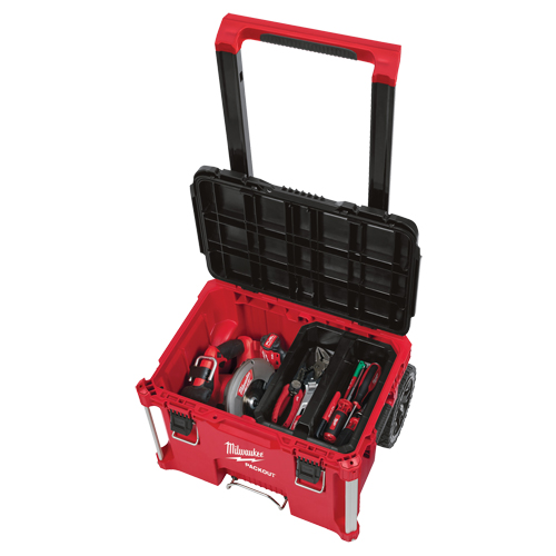MILWAUKEE Packout Rolling Tool Box, 19" W x 22" D x 26" H, Black Ottawa Fastener Supply