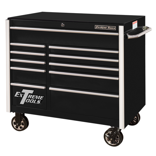 RX Series Rolling Tool Cabinet, 11 Drawers, 41-1/2" W x 25-1/2" D x 40-1/2" H, Black Ottawa Fastener Supply