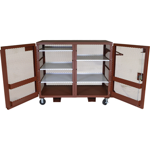 Armoire mobile en treillis, Acier, 49 pi³, Rouge Ottawa Fastener Supply