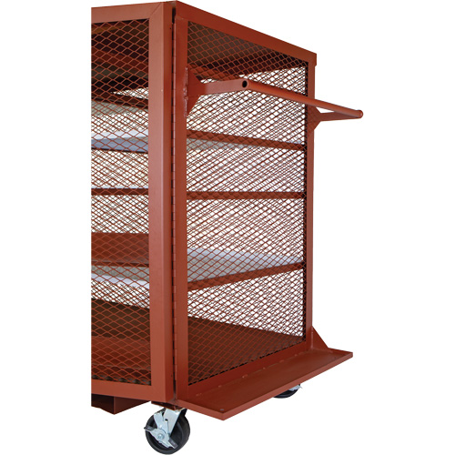 Armoire mobile en treillis, Acier, 49 pi³, Rouge Ottawa Fastener Supply