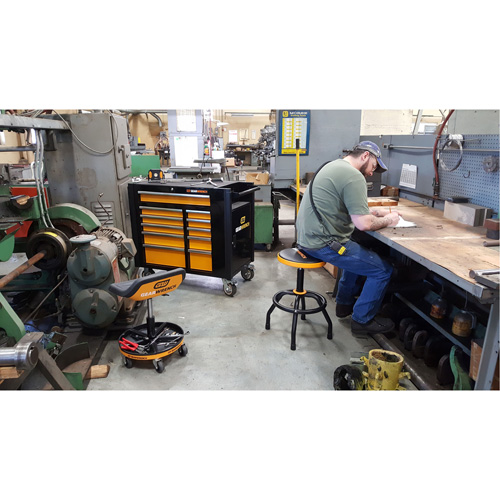 Powered Tool Cart, 11 Drawers, 42-1/2" W x 24-7/16" D x 41" H, Black/Orange Ottawa Fastener Supply