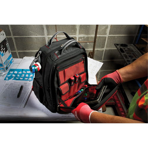 Packout Backpack, 15-3/4" L x 11-4/5" W, Black/Red, Ballistic Ottawa Fastener Supply