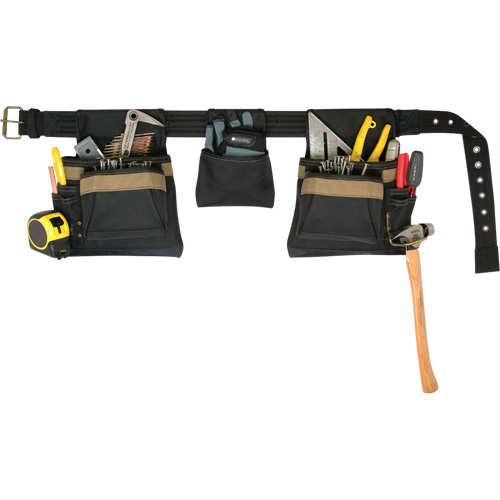 Deluxe Tool Belt Combo, Polyester, Black Ottawa Fastener Supply