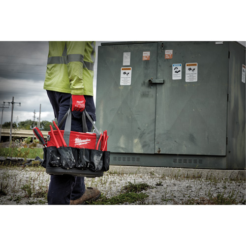 Sac ovale utilitaire, Nylon balistique, 24 pochettes, Noir/Rouge Ottawa Fastener Supply