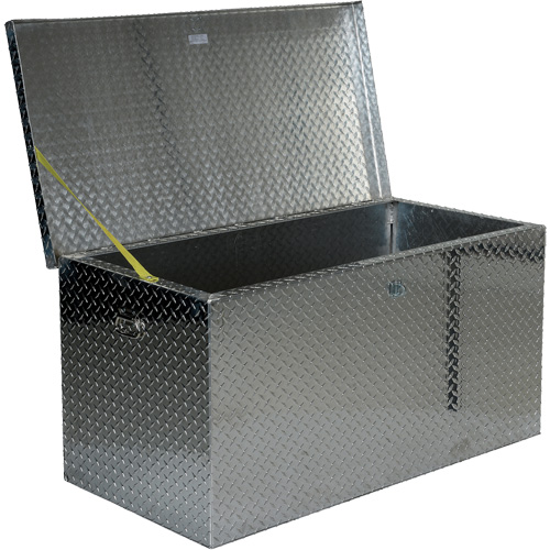 Aluminum Treadplate Portable Tool Box, 25-1/16" D x 49-1/4" W x 24" H, Silver Ottawa Fastener Supply