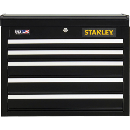 300 Series Tool Chest, 26" W, 5 Drawers, Black Ottawa Fastener Supply