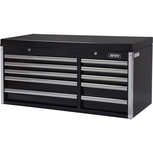 Industrial Tool Chest, 41" W, 10 Drawers, Black Ottawa Fastener Supply