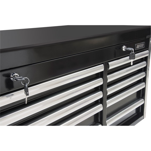 Industrial Tool Chest, 41" W, 10 Drawers, Black Ottawa Fastener Supply