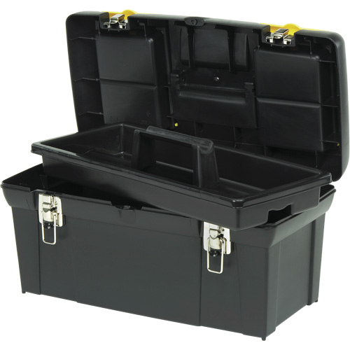 2000 Series Tool Box with Tray, 24" W x 11-1/4" D x 11" H, Black/Yellow Ottawa Fastener Supply
