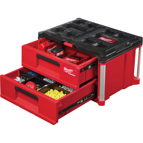Packout 2-Drawer Tool Box, 16-1/3" x 14-1/3" x 22-1/5", Red Ottawa Fastener Supply