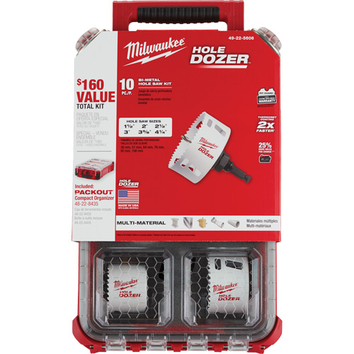 Trousse de scie cloche Packout Hole Dozer, 10 morceaux Ottawa Fastener Supply