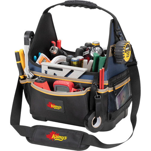 Porte-outils &eacute;lectrique/CHVAC &agrave; base moul&eacute;e, Polyester balistique, 20 pochettes, Noir/Bleu Ottawa Fastener Supply