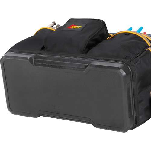 Molded Base Contractor's Closed-Top Tool Bag, Ballistic Polyester, 29 Pockets, Black/Blue Ottawa Fastener Supply