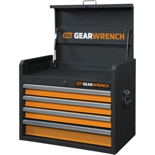 GSX Series Tool Chest, 26" W, 4 Drawers, Black/Orange Ottawa Fastener Supply