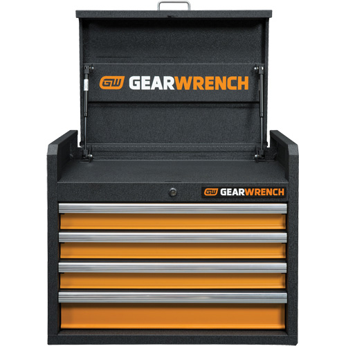 GSX Series Tool Chest, 26" W, 4 Drawers, Black/Orange Ottawa Fastener Supply