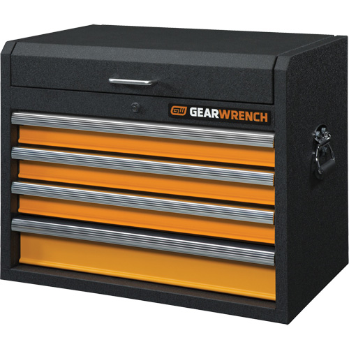 GSX Series Tool Chest, 26" W, 4 Drawers, Black/Orange Ottawa Fastener Supply
