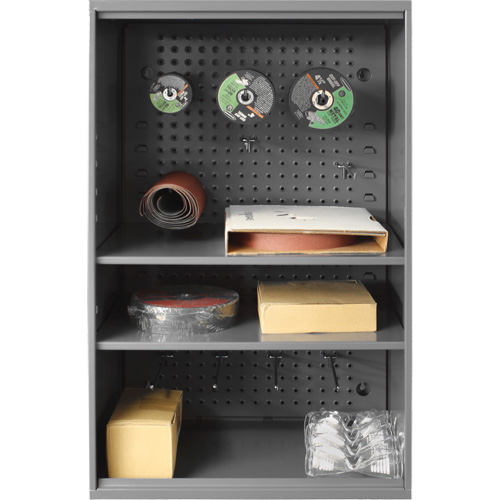 Armoire d'entreposage de produits abrasifs avec panneau perfor&eacute;, Acier, 19-7/8" x 14-1/4" x 32-3/4", Gris Ottawa Fastener Supply