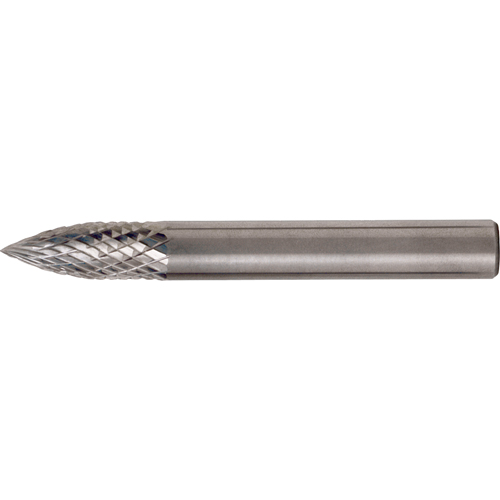 Solid Carbide Burrs - Tree Shape Pointed End, SG-13, 1/2" Dia., 1/4" Shank, 3/4" Depth of Cut Ottawa Fastener Supply