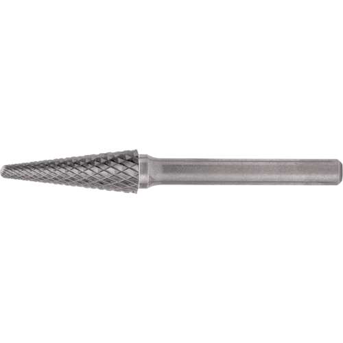 Solid Carbide Burrs - Taper Shape Radius End 14°, 1/4" Shank Ottawa Fastener Supply