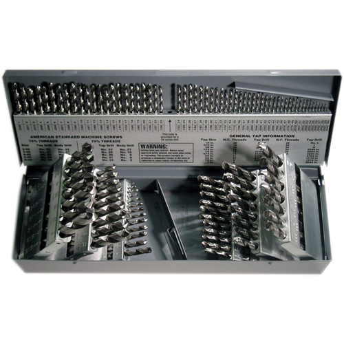 CLE-LINE Drill Sets, 115 Pieces, High Speed Steel Ottawa Fastener Supply