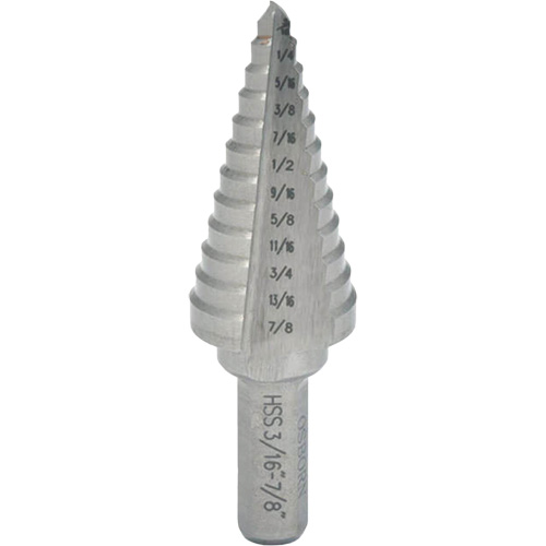 Progressive Step Drill, 1/4" - 3/8" , 1/8" Increments, High Speed Steel Ottawa Fastener Supply