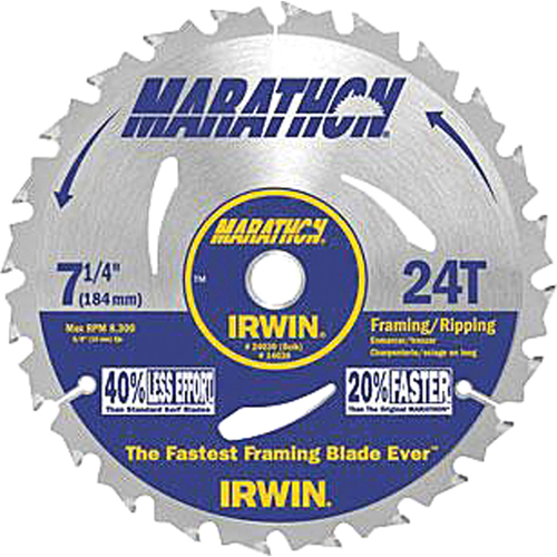Lames de scie pour entrepreneur - Lames de scie Marathon, 7-1/4", 24 dents Ottawa Fastener Supply