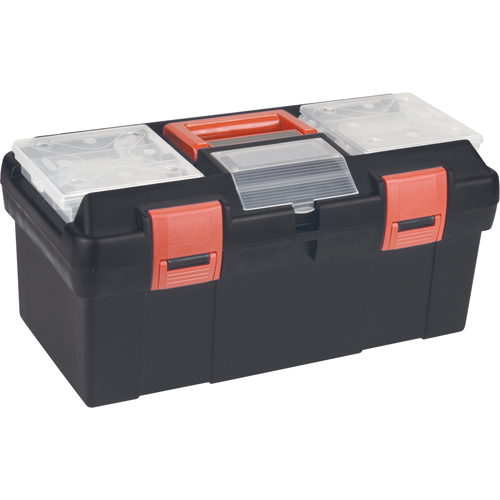 Plastic Tool Box, 17-1/2" W x 9-1/2" D x 8" H, Black Ottawa Fastener Supply
