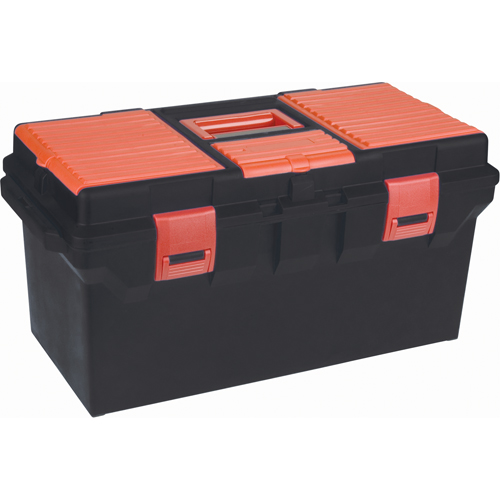 Plastic Tool Box, 22" W x 11" D x 10-1/2" H, Black Ottawa Fastener Supply